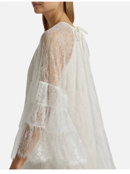 Alice & Olivia Delia Lace Ruffled Tunic Minidress - Picture 6 of 15